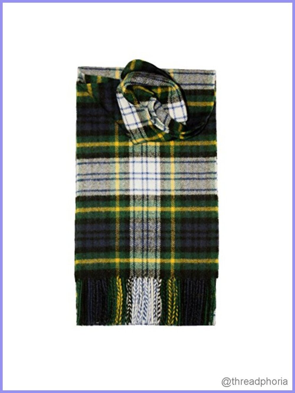 Brushed Wool Plaid Scarf Made in Scotland 100% Wool Fringed